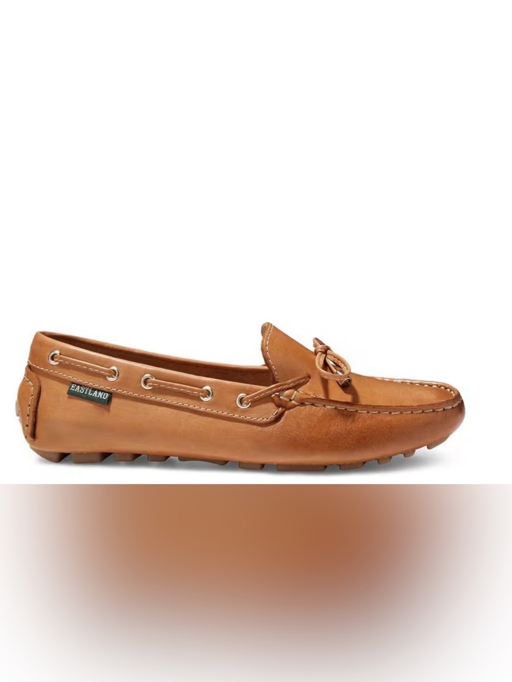 Eastland Tan Leather Slip-On Moccasin with Braided Lace